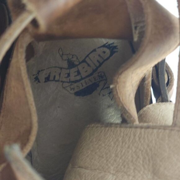 Freebird by Steven Rollin US9 Brown Distressed Leather Strappy Ankle Boots - Picture 14 of 15